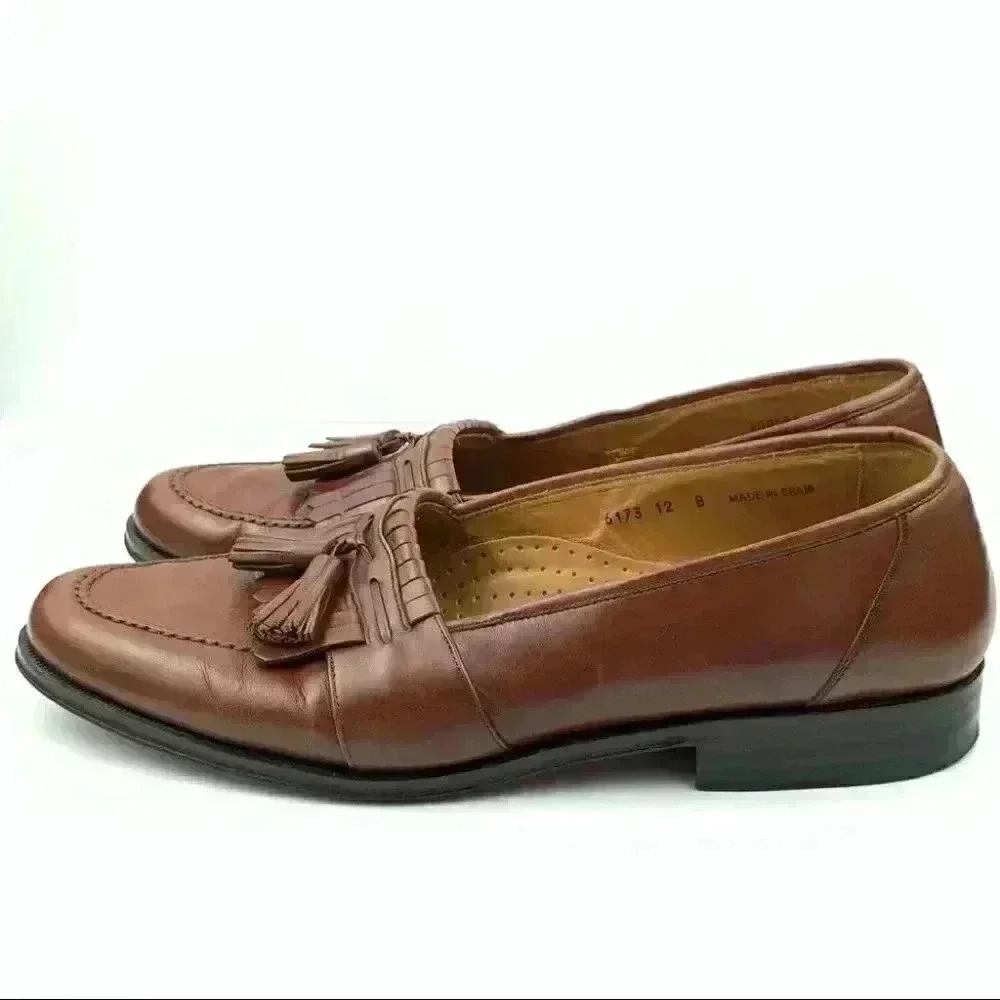 Magnanni mens loafers size 12 cognac brown leather